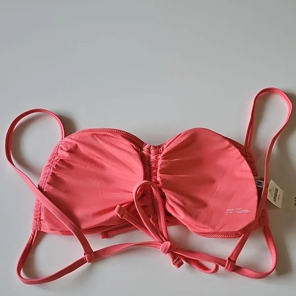 NWT Aerie Real Good Coral Bandeau Top - Picture 5 of 8